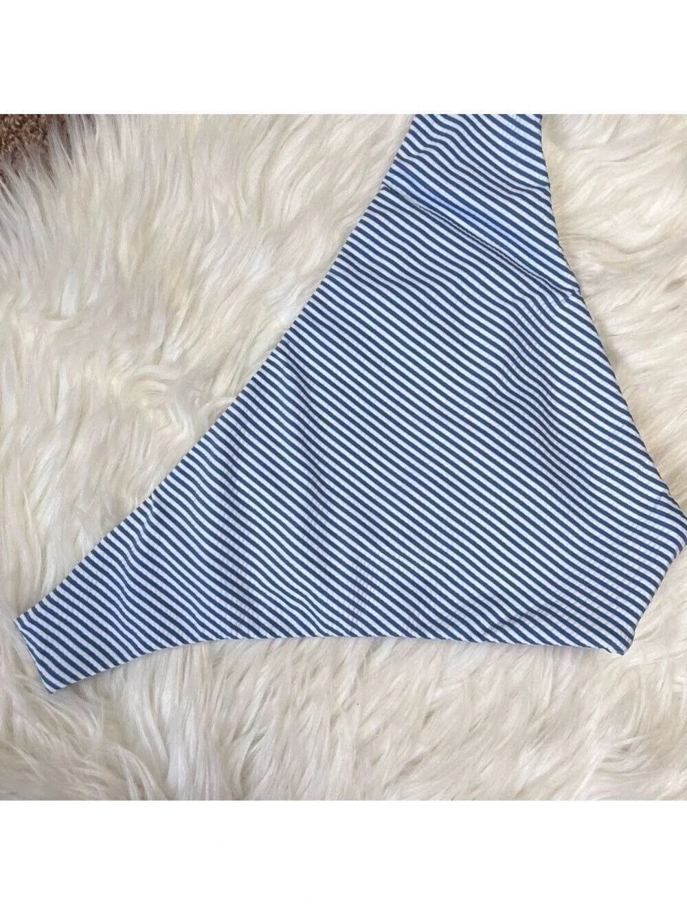 J Crew Blue White Striped Bikini Bottoms Large
